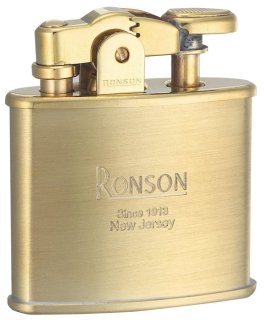 Ronson Banjo Stylish Design Oil Lighter Japanese Made in JAPAN Brass