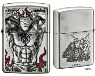 Zippo Akuma Shogun Metal Oxidized Silver Etching Kinnikuman Japan