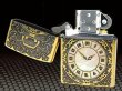 Photo4: Zippo Armor Case Watch Arabesque Shell Inlay Both Sides Etching Brass Japan Limited (4)