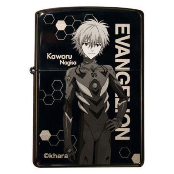 Photo1: Zippo Evangelion Eva Kaworu Nagisa Black Titanium Coating Japan Limited Oil Lighter (1)