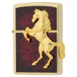 Photo1: Zippo Winning Whinny Deep Red Horse Metal Gold Plating Gold Tank Japan Limited Oil Lighter (1)