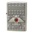 Photo1: Zippo Thunderbird Artificial Red Coral Oxidized Silver Plating Both Sides Etching Metal Plate Japan Limited Oil Lighter (1)