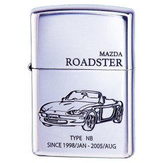 Zippo Mazda Roadster Type NA Etching Oxidized Silver Plating Japan