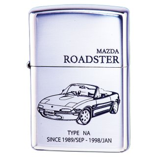 Zippo Mazda Roadster Type NC Etching Oxidized Silver Plating