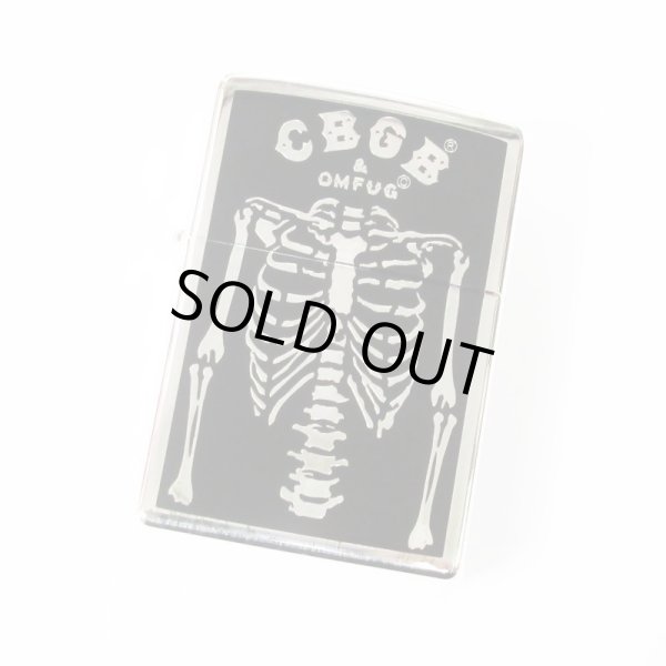Photo1: VIntage Zippo CBGB & OMFUG Logo Skeleton Silver Etching Japan Limited Oil Lighter (1)