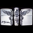 Photo1: Zippo Sterling Silver Harley Davidson Japan Limited Side Engine Wing Motorcycle Oil Lighter (1)