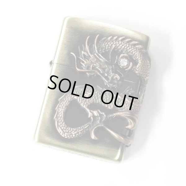 Photo1: Zippo Dragon Ryu 2-Sides Metal Antique Brass Oil Lighter Japan Limited (1)