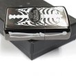 Photo4: Vintage Zippo VANSON Leather Logo Metal Skeleton Design Black Japan Limited Oil Lighter (4)