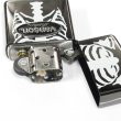 Photo3: Vintage Zippo VANSON Leather Logo Metal Skeleton Design Black Japan Limited Oil Lighter (3)