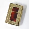 Photo2: Vintage Zippo Mesh Marble Design Both Sides Etching Italic Bottom Gold Tank 1989 Japan Limited Oil Lighter (2)