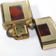 Photo3: Vintage Zippo Mesh Marble Design Both Sides Etching Italic Bottom Gold Tank 1989 Japan Limited Oil Lighter (3)