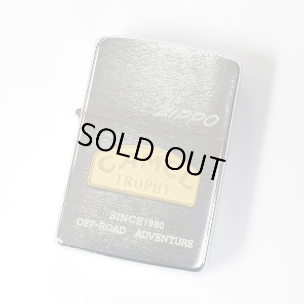 Photo1: Vintage Zippo Camel Trophy Gold Metal Italic Bottom Etching Silver 1990 Japan Limited Oil Lighter (1)