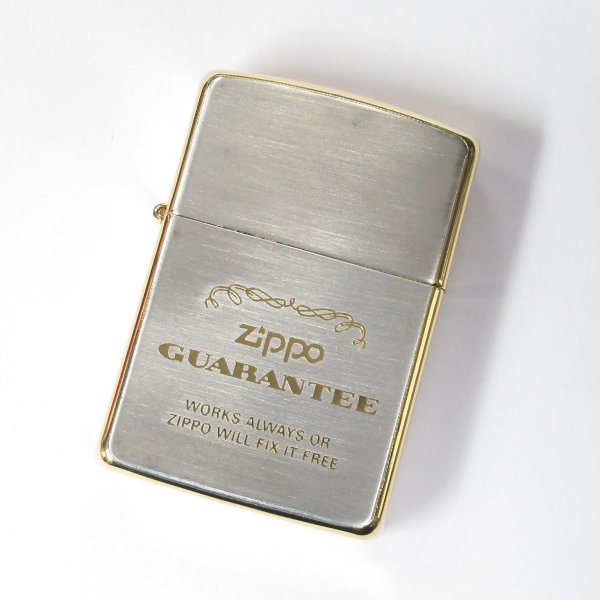 Photo1: Outlet Vintage Zippo Gaurantee Italic Bottom Silver Gold 1990 Japan Limited Oil Lighter (1)