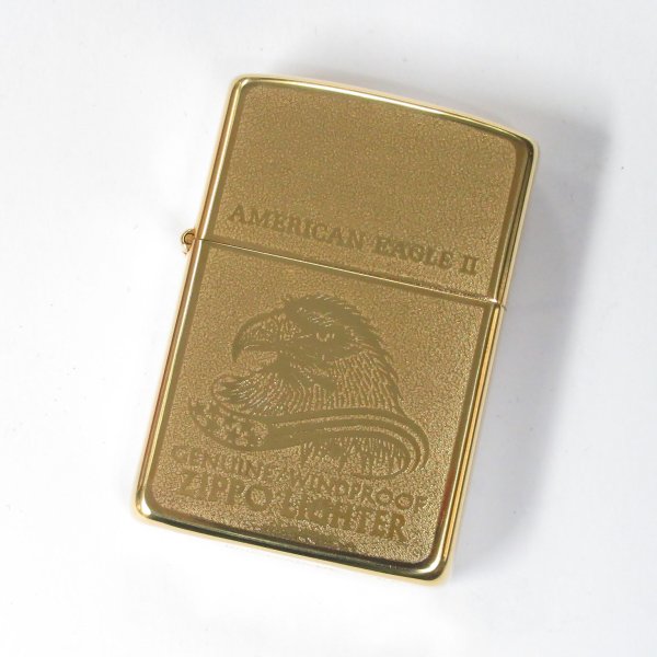 Photo1: Vintage Zippo American Eagle Gold Tank 1932/1989 Double Year Bottom Japan Limited Oil Lighter (1)