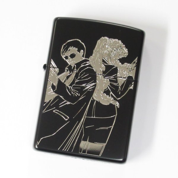 Photo1: Zippo BLACK LAGOON Balalaika Bai Ji-Shin Chang Matte Black Silver Etching Japanese Anime Japan Oil Lighter (1)