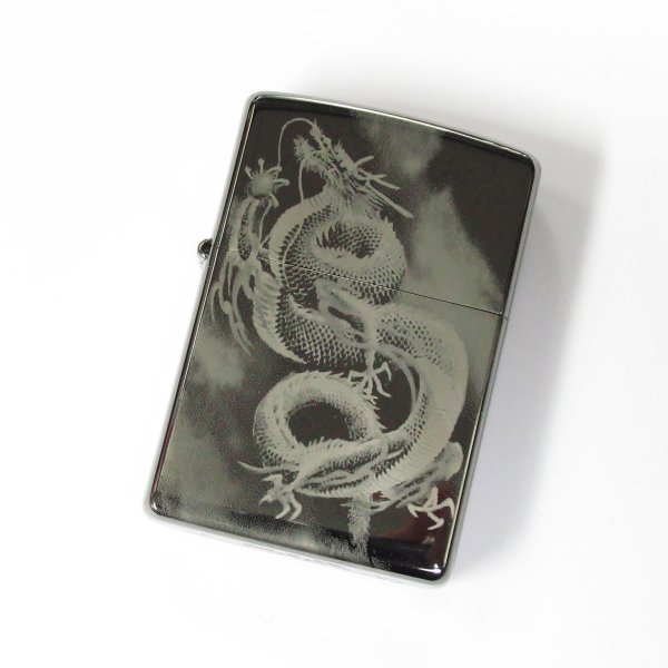 Photo1: Vintage Zippo Flying Dragon Laser Engraving Black Japan Limited Oil Lighter 2004 (1)