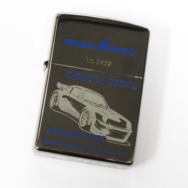 Photo1: Vintage Zippo Wangan Midnight Porsche 911 Turbo Blackbird Japan Limited Oil Lighter (1)