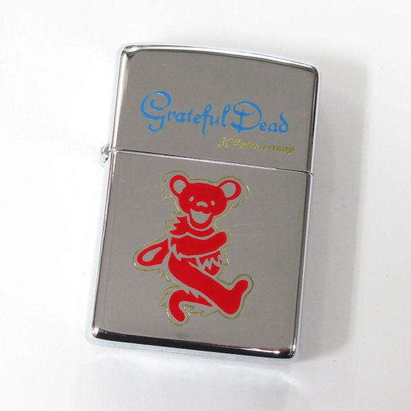 Photo1: Vintage Zippo Grateful Dead Red Dead Bear Chrome Mirror 1993 Japan Limited Oil Lighter (1)