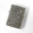 Photo1: Zippo Skull Rhinestones Etching Oxidized Silver Plating Japan Limited Oil Lighter (1)