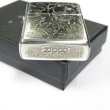 Photo4: Zippo Skull Rhinestones Etching Oxidized Silver Plating Japan Limited Oil Lighter (4)