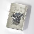 Photo1: Vintage Zippo Skull Dog Metal Silver Etching 2002 Japan Limited Oil Lighter (1)