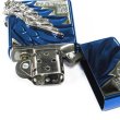 Photo4: Zippo Angel's Wings 3-sides Metal Japan 1000 Limited PAW-116BL Ion Blue Silver Etching Oil Lighter (4)