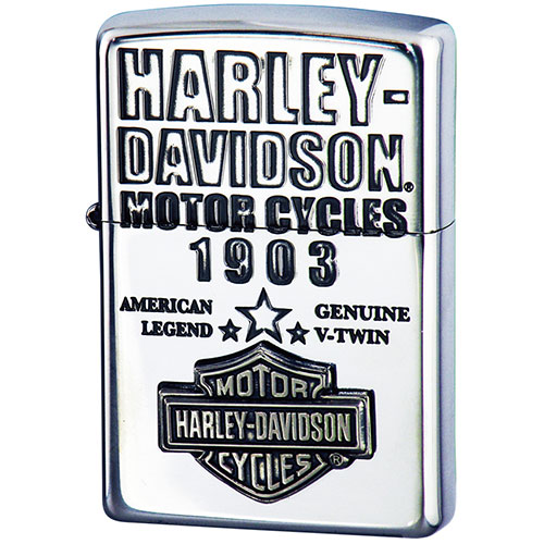 Zippo Harley Davidson Japan Limited Silver Plating Bar Shield Metal HDP-58