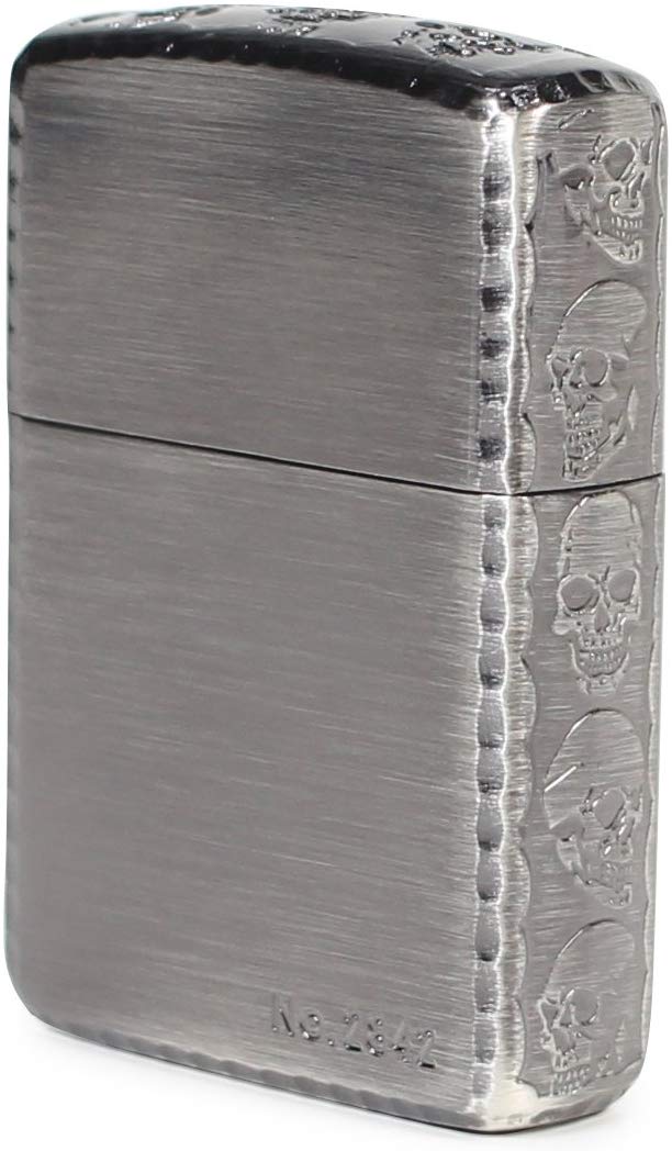Zippo Armor Case Skull Limited Edition Antique Silver 3-sides Etching Japan  Limited Oil Lighter