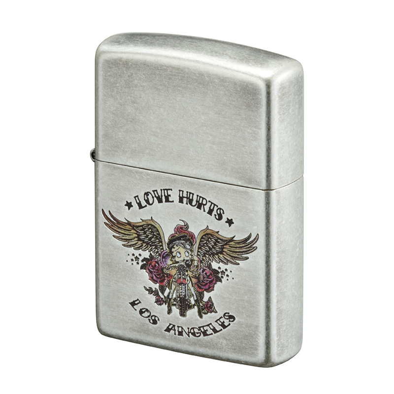 Zippo Betty Boop 90th Anniversary LOVE HURTS Silver Barrel Plating Japan  Limited Oil Lighter