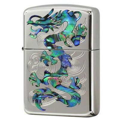 Zippo Armor Case Rampage Dragon Shell Inlay Oxidized Silver Plating Oil  Lighter Japan Limited