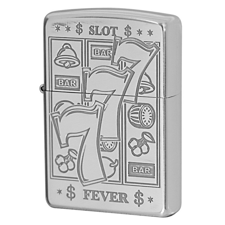 Zippo 777 Jackpot Oxidized Silver Plating Both Sides Japan Limited Slot ...