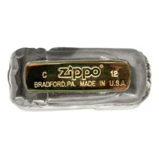 Zippo Big Skull Face Full Metal Jacket Oxidized Silver Plating