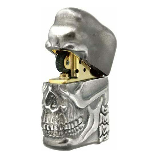 Zippo Big Skull Face Full Metal Jacket Oxidized Silver Plating Japan  Limited Heavy Weight Oil Lighter