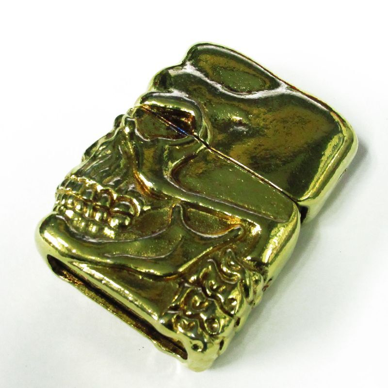 Zippo Big Skull Face Full Metal Jacket Oxidized Gold Plating Japan Limited  Heavy Weight Oil Lighter