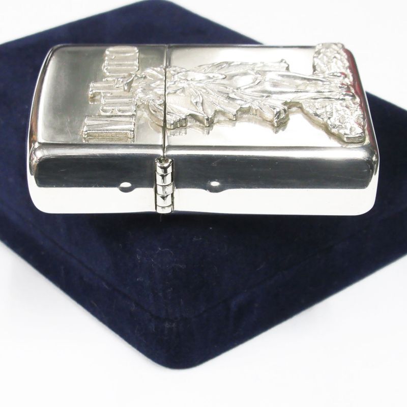 Used Sterling Silver Marlboro Cowboy Vintage Zippo 2004 Japan Limited Oil  Lighter