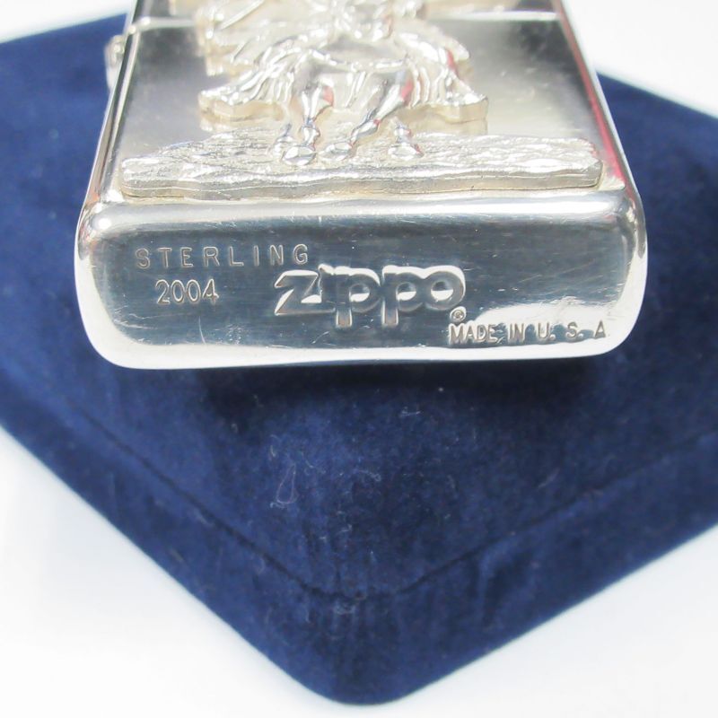 Used Sterling Silver Marlboro Cowboy Vintage Zippo 2004 Japan Limited Oil  Lighter