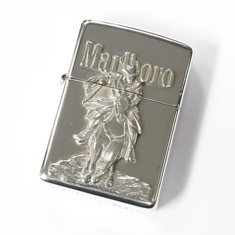 Used Sterling Silver Marlboro Cowboy Vintage Zippo 2004 Japan Limited Oil  Lighter