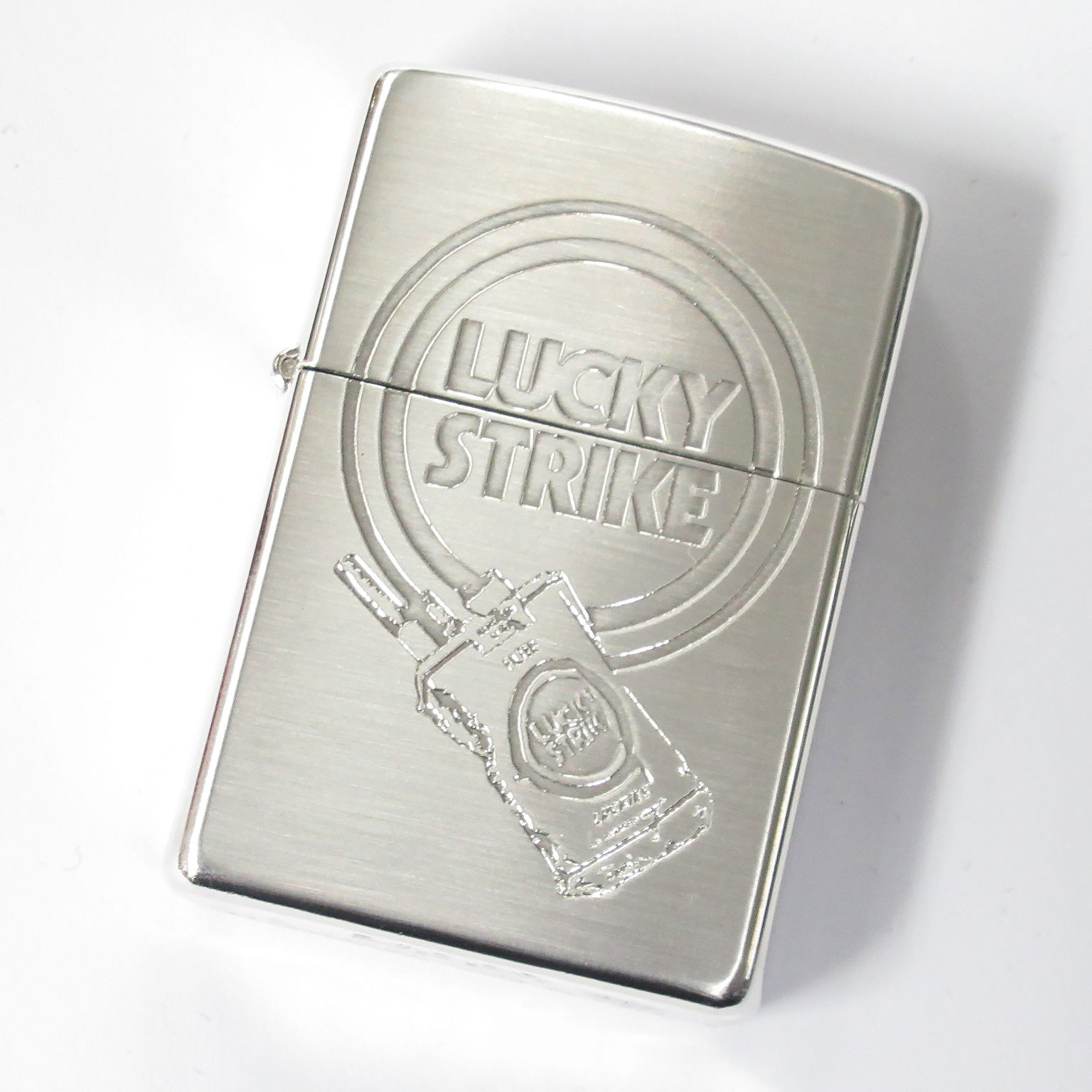 Vintage Zippo Lucky Strike Etching Silver 1998 Japan Limited Oil Lighter